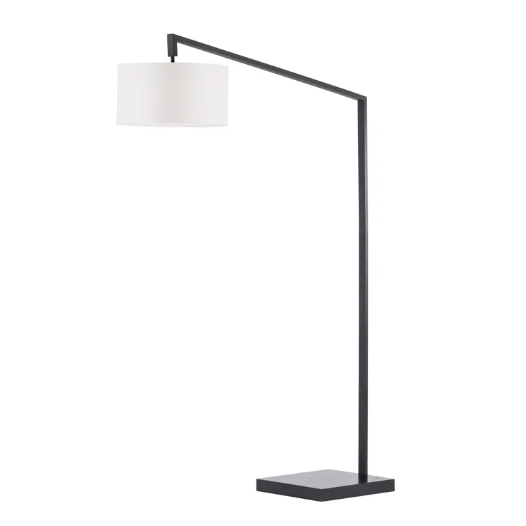 Stretch Chairside Arc Floor Lamp - Matte Black 75" Height