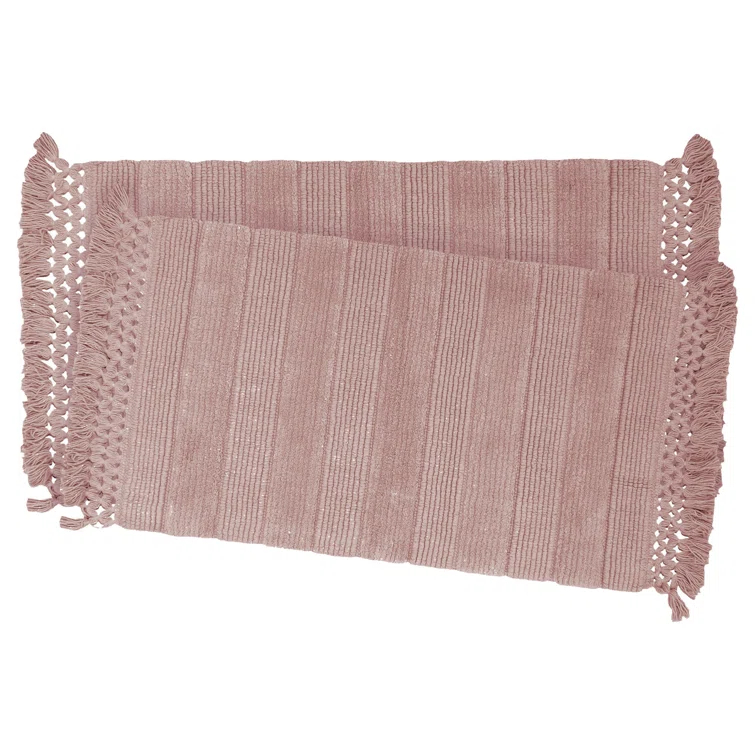 French Connection French Connection Safira Fringe Cotton 2 Piece Bath Rug Set