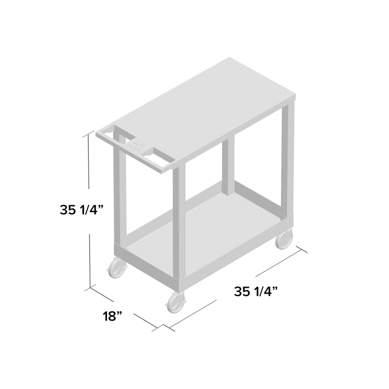 E Series Utility Cart with 1 Tub and 1 Flat Shelves