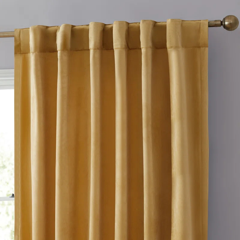 Eider & Ivory™ Monroy Velvet Solid Color Curtain Panels Set (Set of 2)