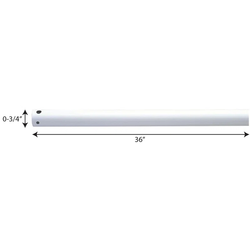Progress Lighting 36-Inch Ceiling Fan Downrod In White Finish