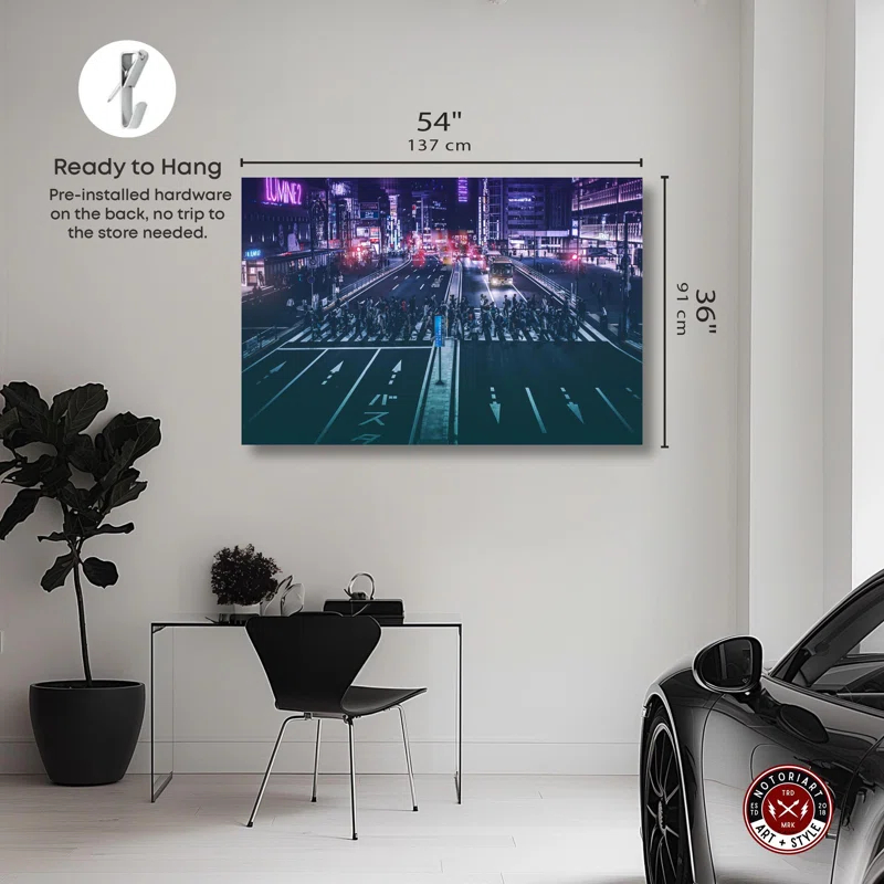 Notori Art By Shinjuku Station Canvas Modern Mancave Art Prints by Notoriart