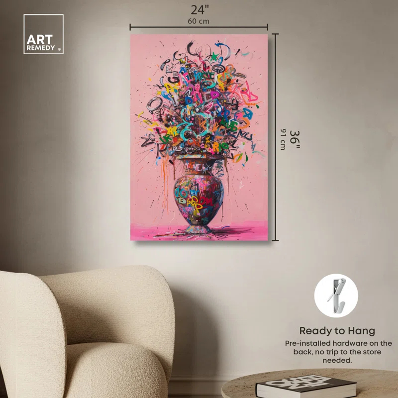Art Remedy Graffiti Vase Canvas Graffiti Pop Art by Art Remedy