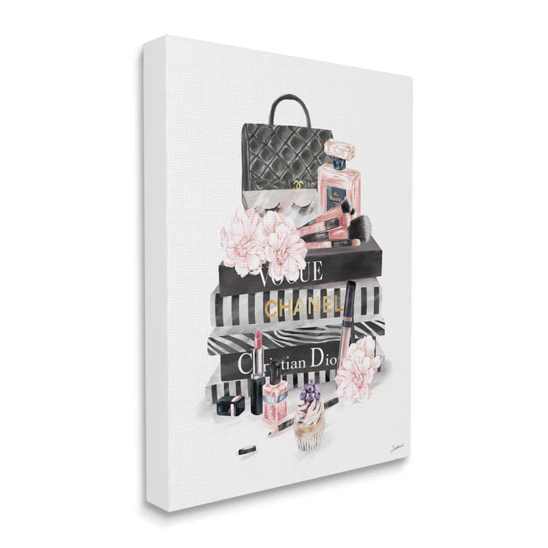 Stupell Industries " Daily Glam Necessities Fashion Forward Book Stack " by Ziwei Li