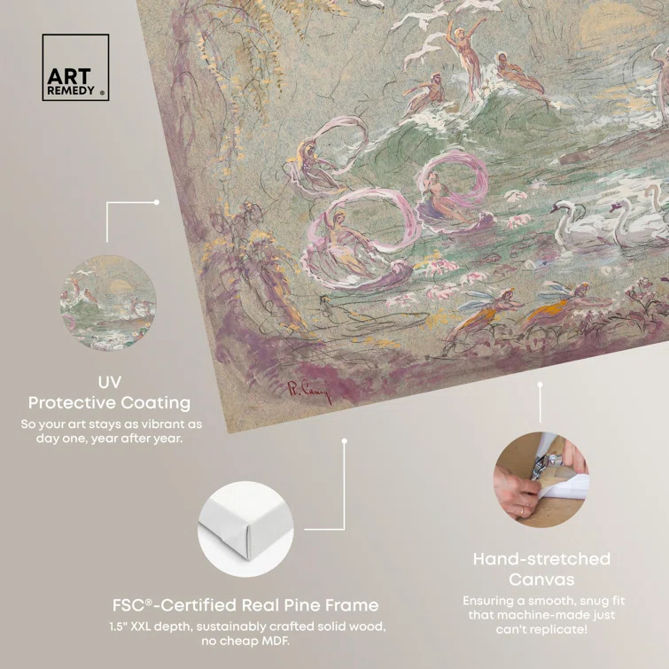 Art Remedy Lake Scene with Fairies Canvas Classic Landscape Art by Art Remedy