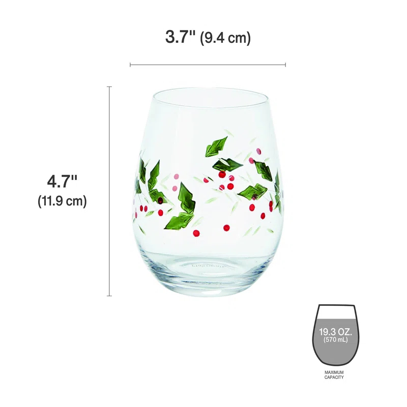 Pfaltzgraff Pfaltzgraff Winterberry 20 oz. Stemless Wine Glasses (Set of 4)