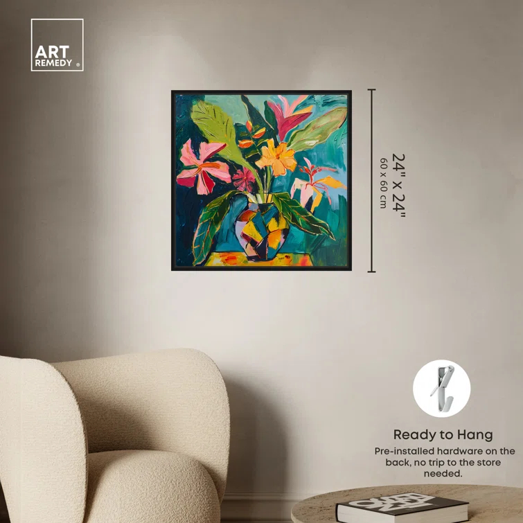 Art Remedy Art Remedy Vase Of Bright Tropical Flowers Ii In Vase Paintings 55959