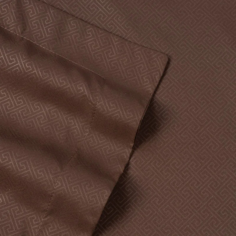 Sweet Home Collection Greek Key Embossed Bed in A Bag Comforter Set