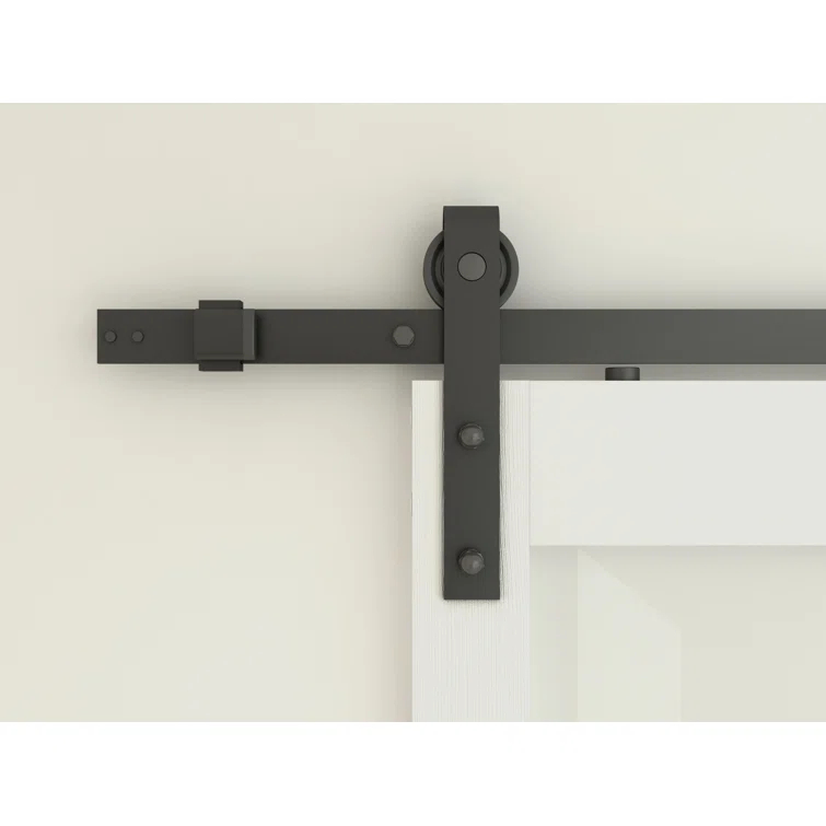 Calhome 5 Lite Tempered Frosted Glass Finished Composite Interior Sliding Barn Door with Hardware Kit