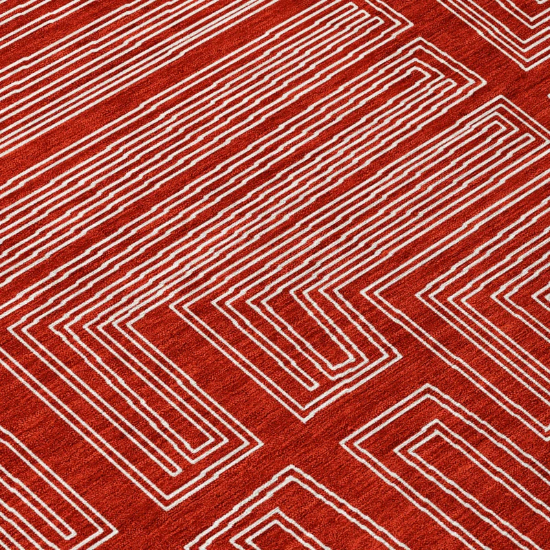Machine Washable Indoor/Outdoor Chayden ACN1045 Red Rug