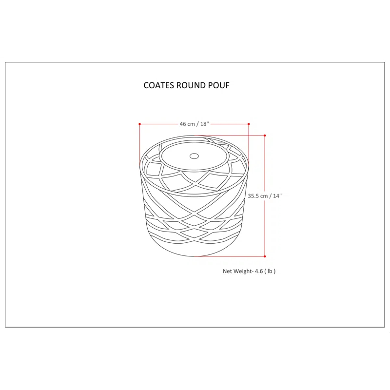 Simpli Home Coates Upholstered Pouf