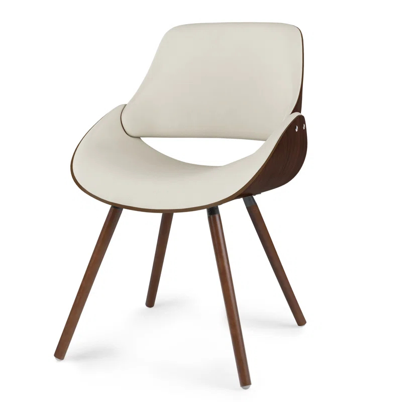 Simpli Home Malden Upholstered Dining Chair with Ergonomic Solid Wood Frame and Mid-Century Modern Style