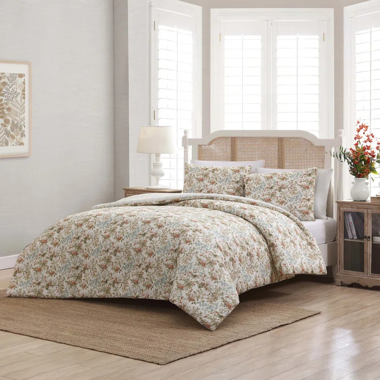 Laura Ashley Laura Ashley Bramble Floral Cotton Reversible Comforter Set