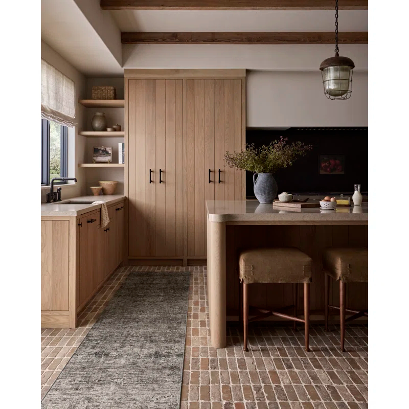 Amber Lewis x Loloi Machine Washable Josie Dove / Gold Area Rug