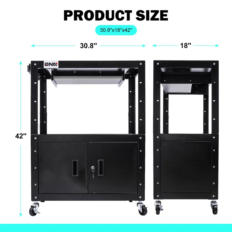 DNA Motoring 58'' H x 33'' W AV Cart