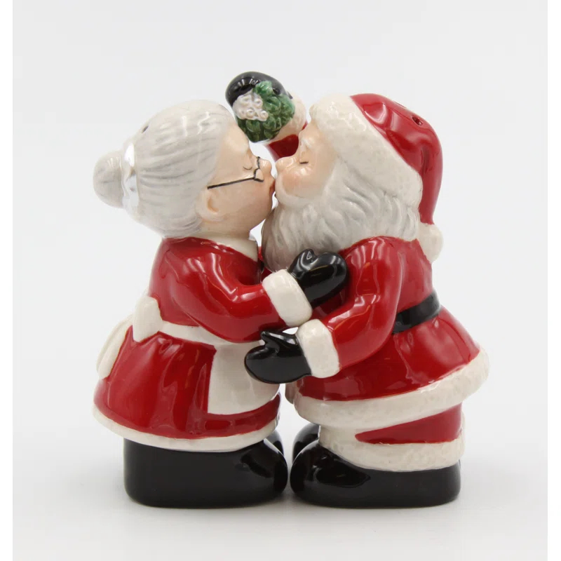 Cosmos Gifts Kissing Santa Couple Salt and Pepper
