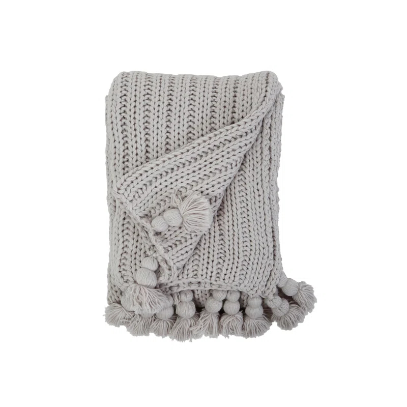 Anacapa Oversized Throw by Pom Pom at Home - Light Gray