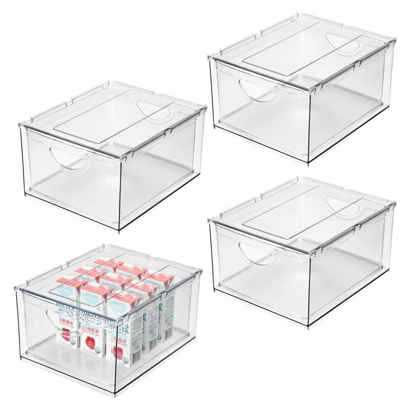 iDesign iDesign Stackable Storage Drawer for Fridge or Pantry - Set of 4 - Clear (Set of 4)