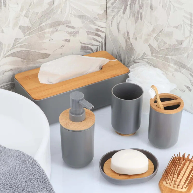 Evideco Padang Soap and Lotion Dispenser with Bamboo