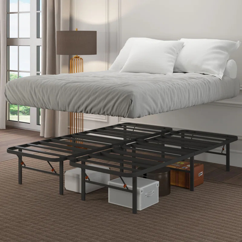 Home by Hollywood Bedder Base Steel Platform Bed Frame with 14" Underbed Storage