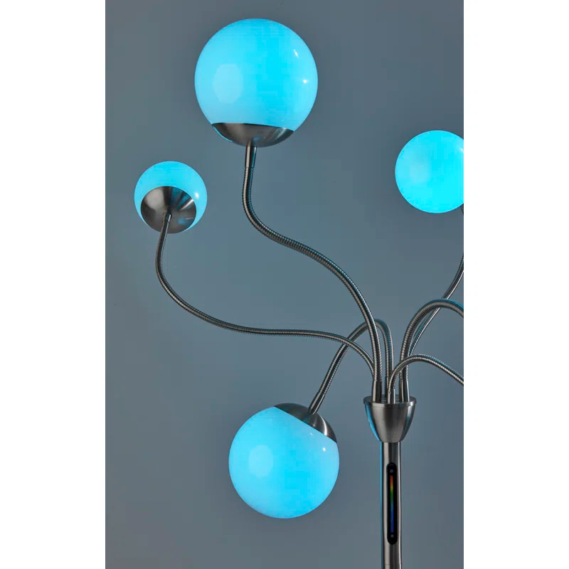 Adesso Phoebe 64'' Brushed Steel LED Tree Floor Lamp