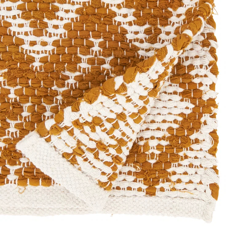 Saro Diamond Weave Chindi Table Runner