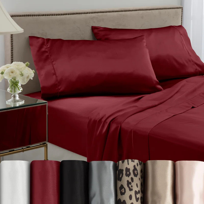 Seduction Martex Elegance Satin Silk Pillowcases Set Of 2 Hotel Quality - Super Soft & Breathable