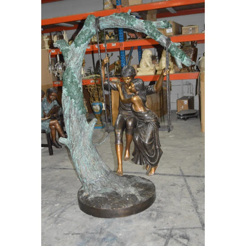 Nifao Statues People Weather Resistant Metal Garden Statue