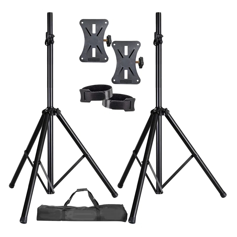 Inbox Zero 5 Core Speaker Stand Tripod Heavy Duty Adjustable Up to 72 Inch DJ Studio Monitor Stands Pole Mount