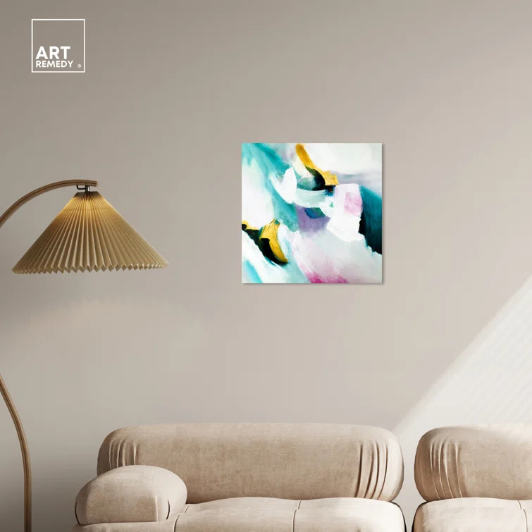 Art Remedy Art Remedy Still Violas Framed Blue Abstract 1 Piece Canvas Wall Art 56586