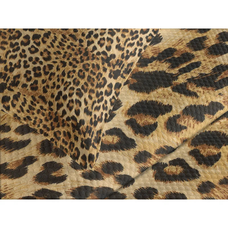 Ambesonne Ambesonne Brown Bedspread Set Leopard Print Brown