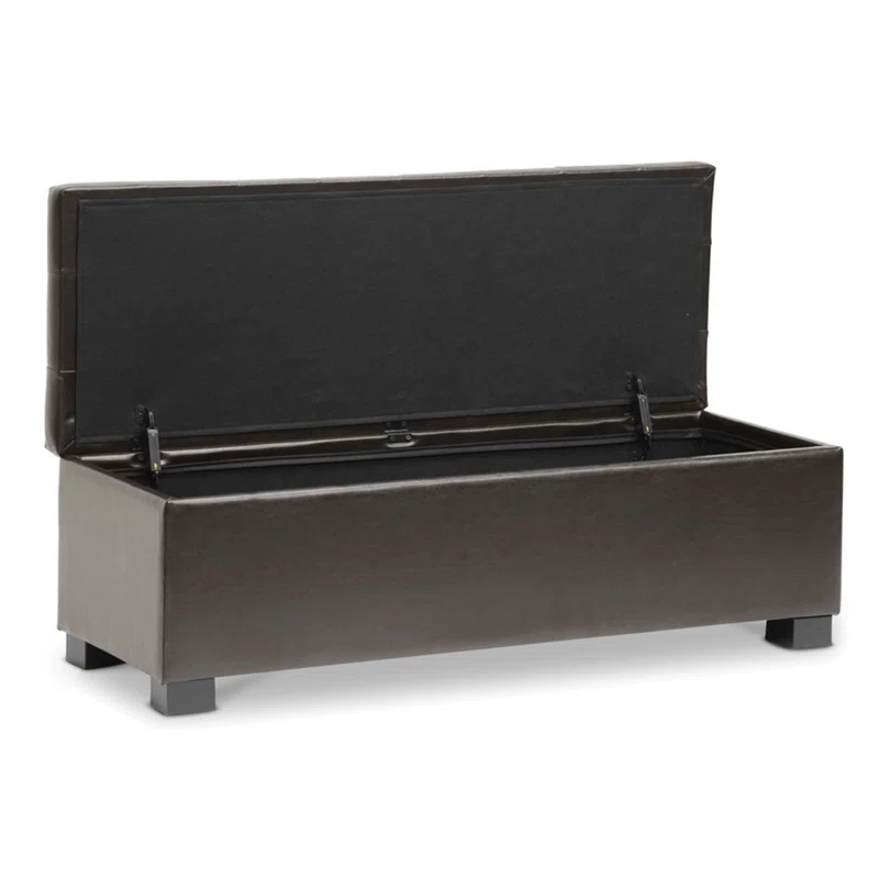 Charlton Home® Burnstad Faux Leather Upholstered Storage Bench