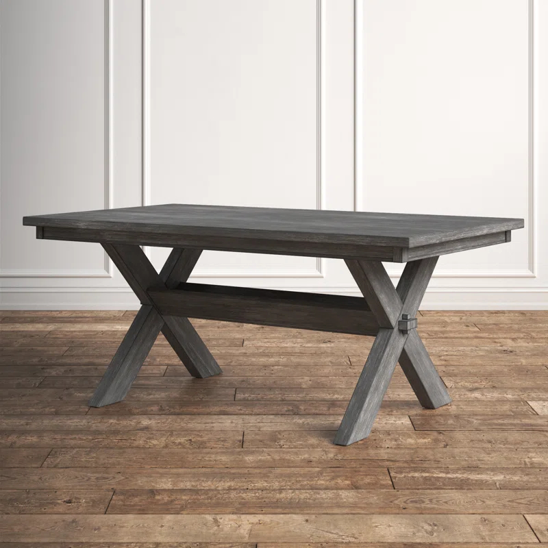 Kelly Clarkson Home Gigi 70" Solid Wood Farmhouse Trestle Base Dining Table