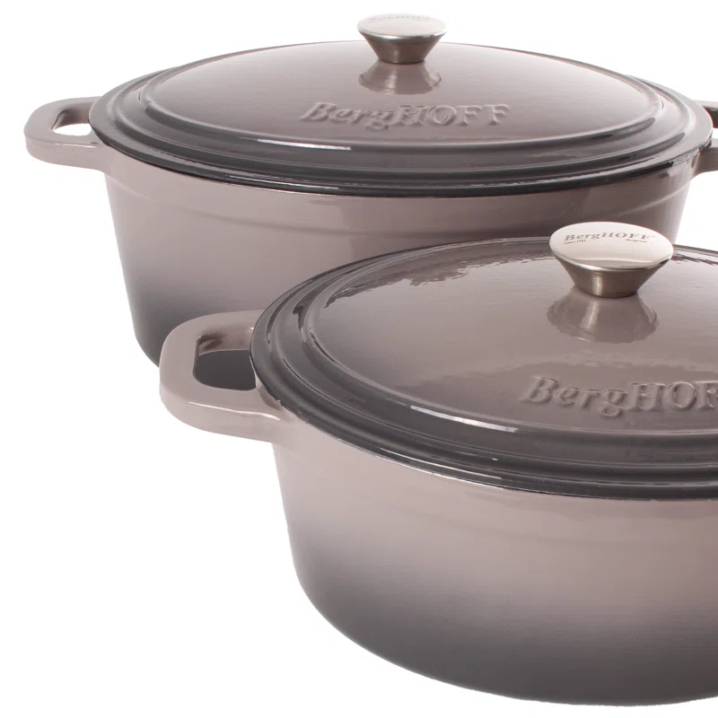 BergHOFF Neo 4Pc Cast Iron Cookware Set with 5Qt. and 7Qt. Covered Dutch Ovens