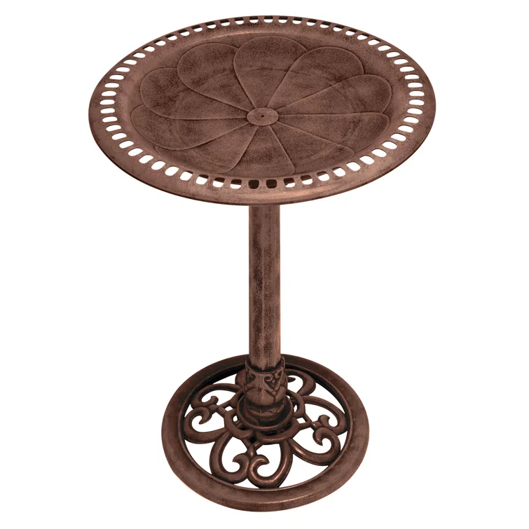 Alpine Pedestal Birdbath with Scrollwork Base and Stakes & Reviews | Wayfair