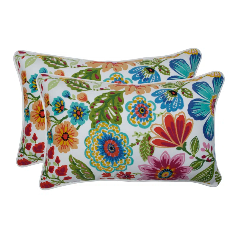 Pillow Perfect Floral Indoor/Outdoor Reversible Throw Pillow (Set of 2)