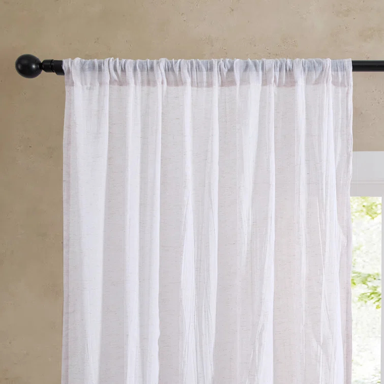 Solid Semi-Sheer Curtain Panels (Set of 2)