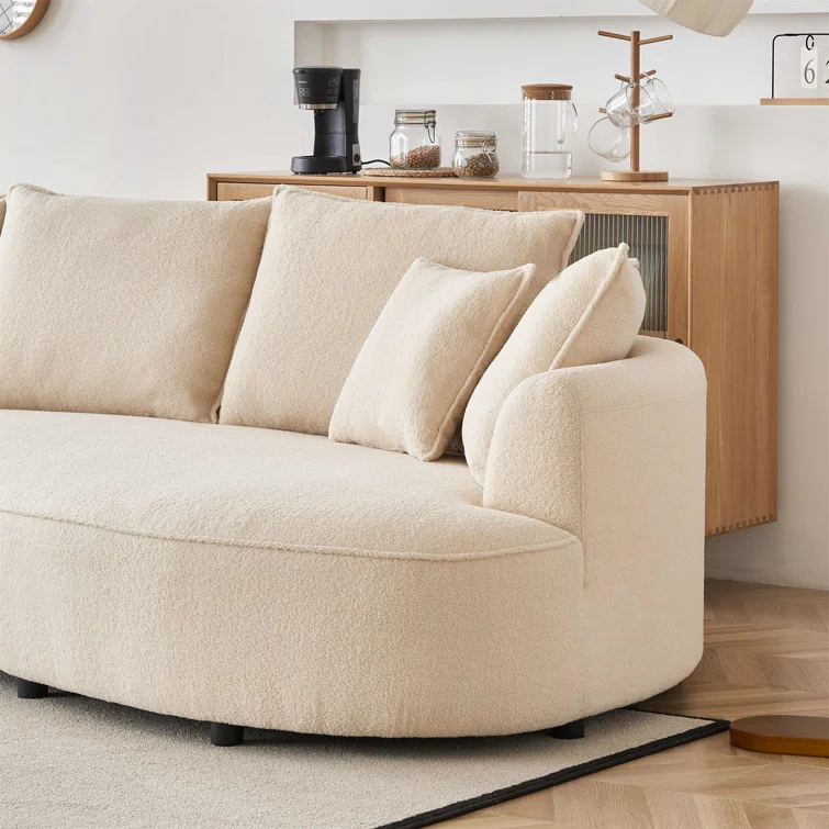 Excellent Future 122.8" Curved Sofa Modern Curved Couch Living Room Modular Sectional Sofa