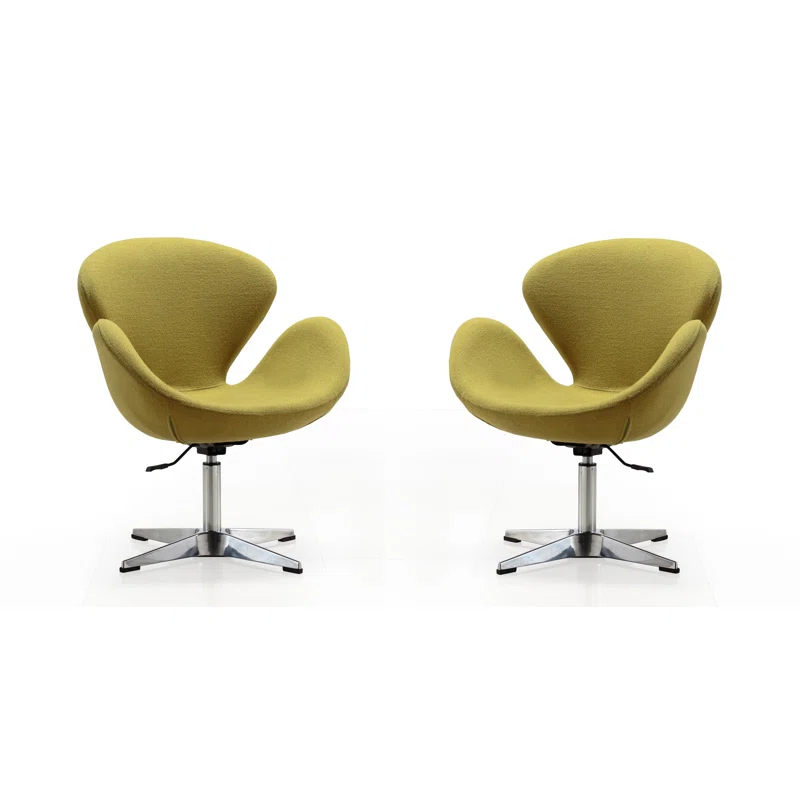 Ivy Bronx Skakke Upholstered Swivel Accent Chair (Set of 2)