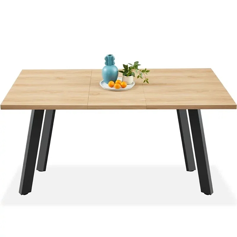 George Oliver Joglar 47 to 63in Modern Extendable Dining Table for 2-6 People w/ Leaf Extension, 2 Locks