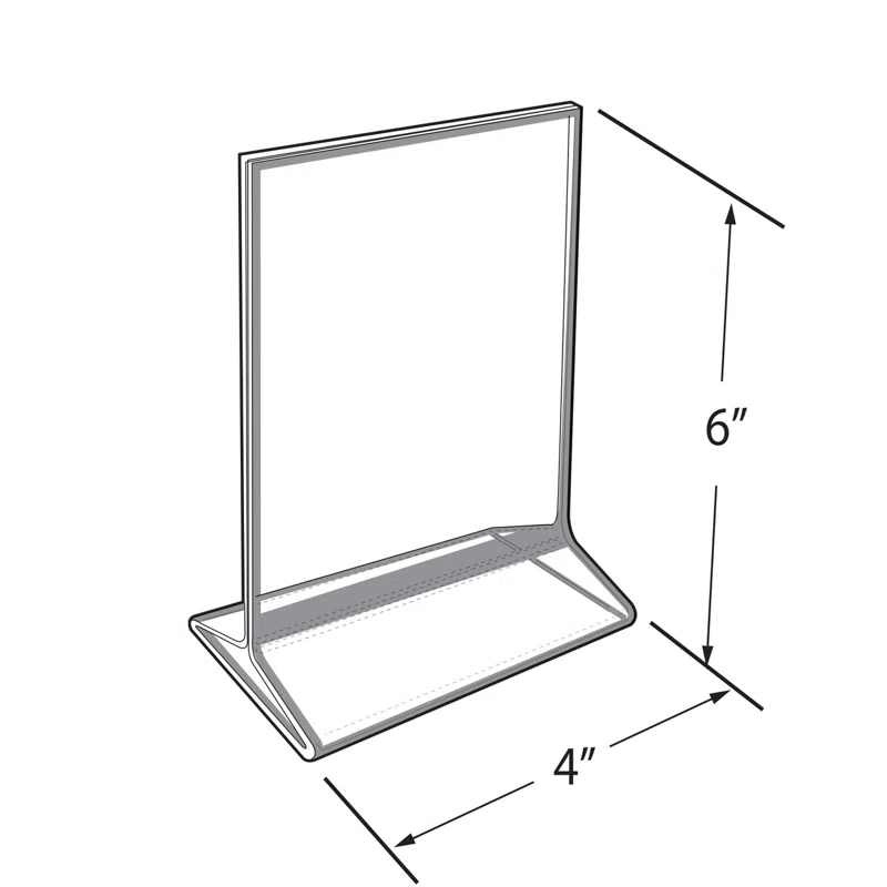 Azar Displays Double-Sided Clear Acrylic Frames with Gold Accent Trim 4" Wide x 6" High, 10 Pack