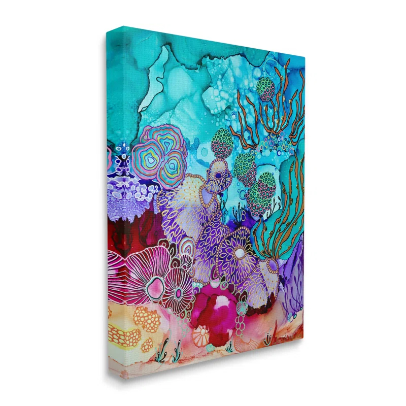 Az-950-Framed " Modern Coral Reef " by Amy Tieman