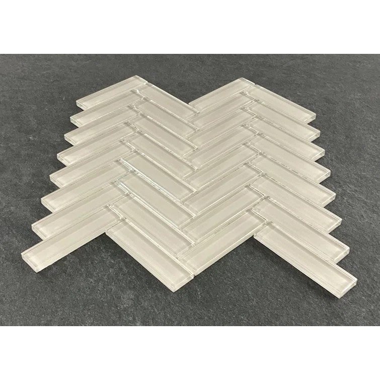 ES Stone 1" x 4" Glass Herringbone / Chevron Mosaic Tile (Set of 10)