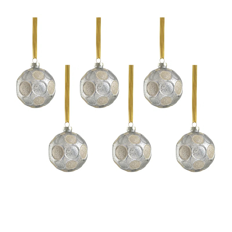 Serenity 6-Piece Set Matte Frosted Glass Ball Ornaments