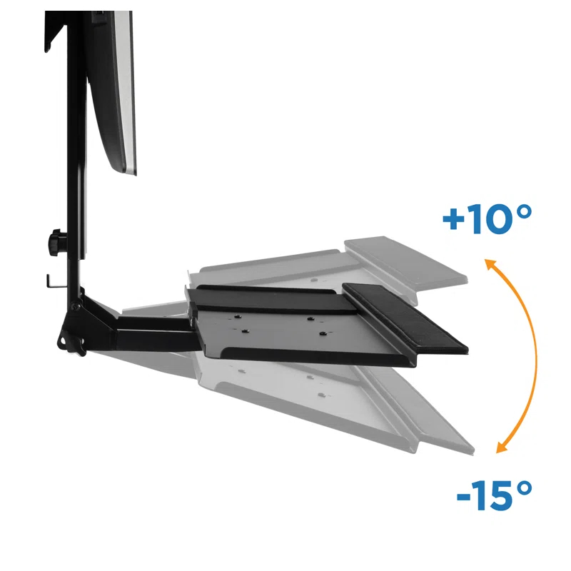 Mount-it Mount-It Height Adjustable Monitor and Keyboard Wall Mount with CPU Holder | 25 Inch Wide Platform