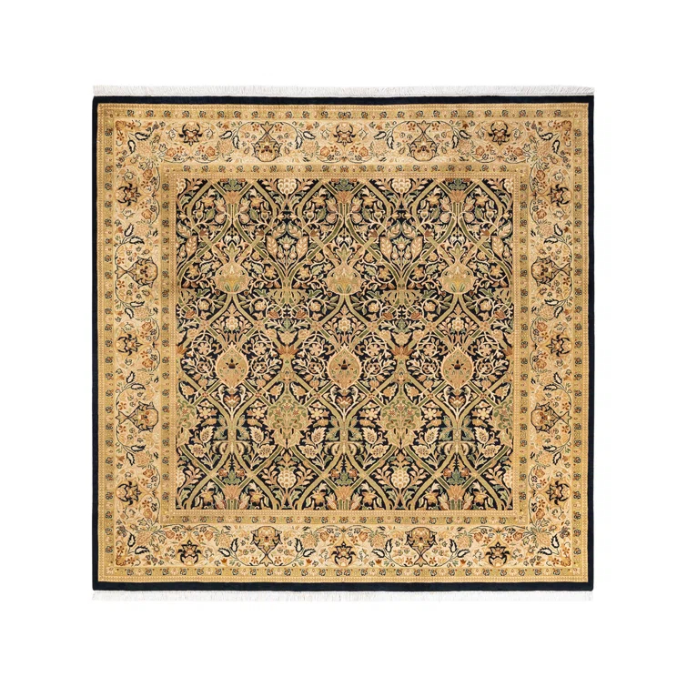 Solo Rugs One-of-a-Kind 6' 1" X 6' 2" 2000s Square Wool Area Rug Black