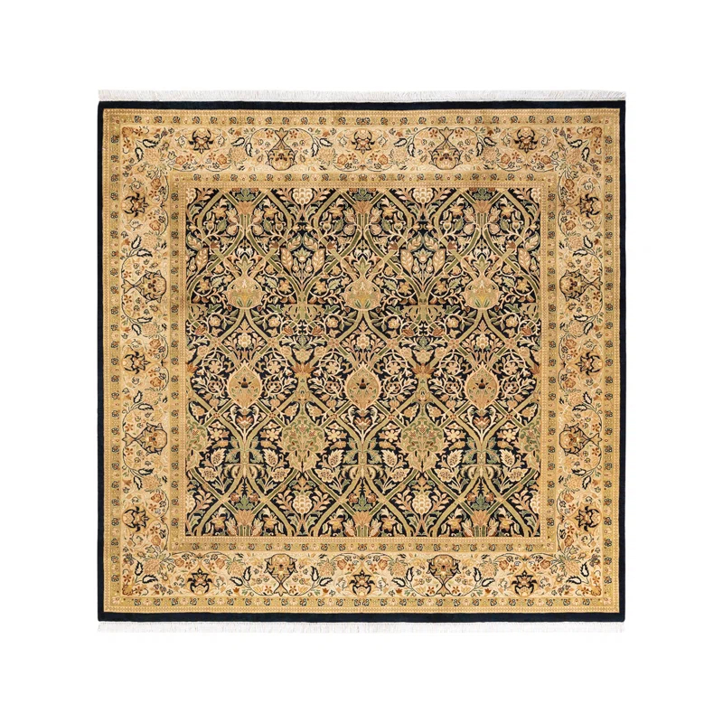 Solo Rugs One-of-a-Kind 6' 1" X 6' 2" 2000s Square Wool Area Rug Black