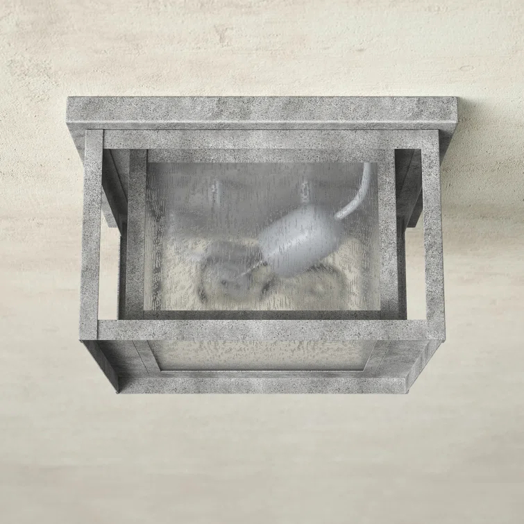 Vermont Seeded Square Outdoor Flush Mount