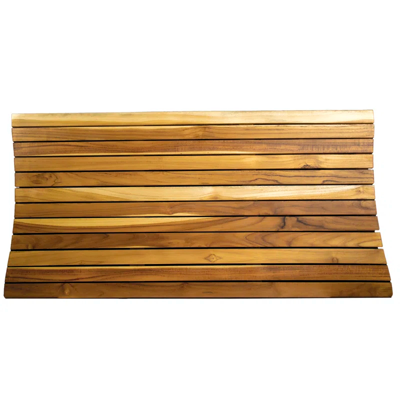 EcoDecors Eleganto Rectangle Teak Shower Mat, Teak Shower Mat for Inside Shower, Teak Bath Mat, Wood Bath Mat, Wood Shower Mat, Teak Shower Mats, Teak Bathroom Mat, Earthy Natural