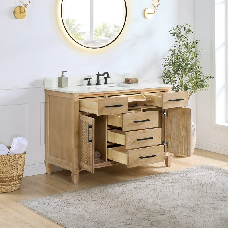 Solana 47.2" Single Bathroom Vanity Base Only in Weathered Fir